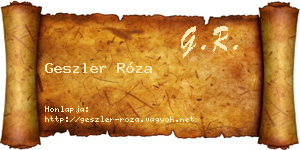 Geszler Róza névjegykártya